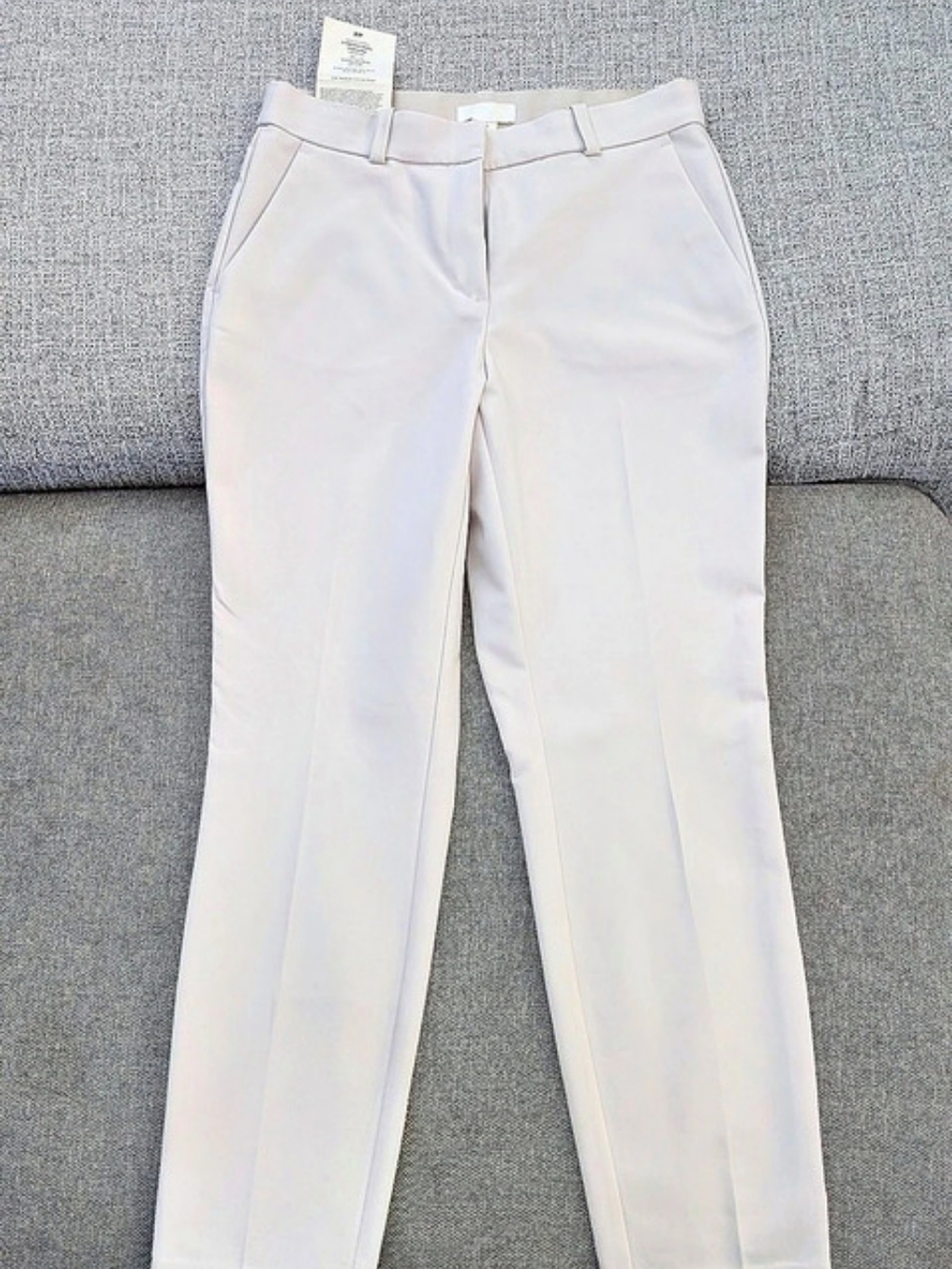 H&M Regular Waist Slacks Straight Leg Pants White